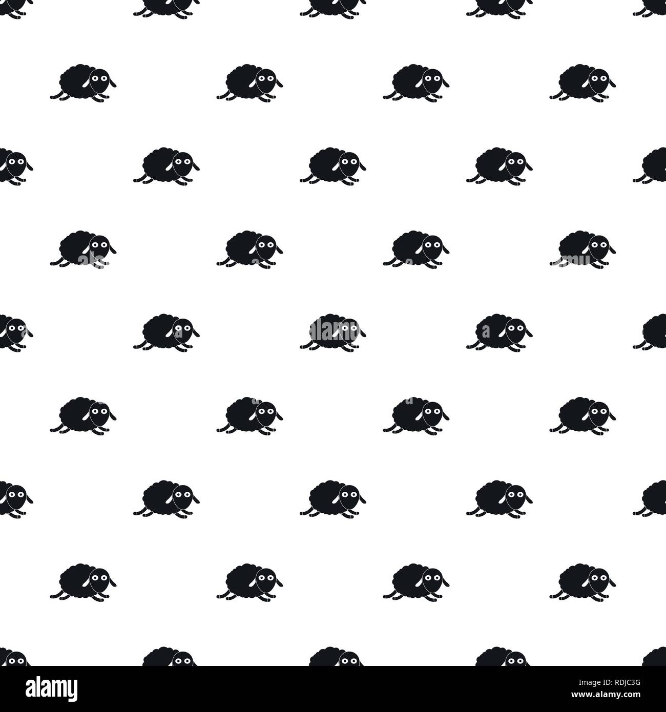 Jumping sheep pattern seamless vector repeat geometric for any web design Stock Vector