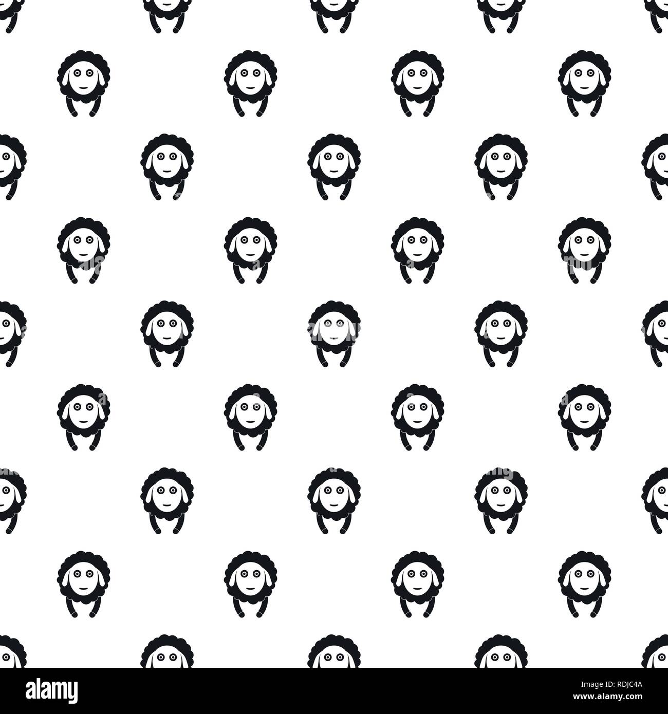 Front face sheep pattern seamless vector repeat geometric for any web design Stock Vector