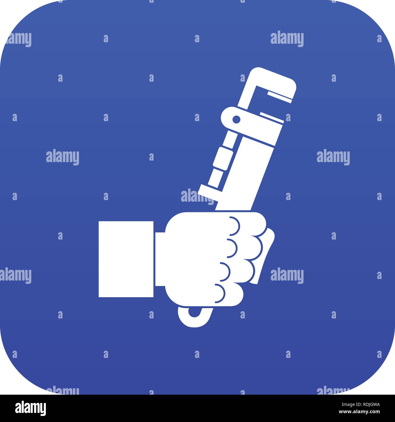Hacksaw in man hand icon digital blue Stock Vector Image & Art - Alamy