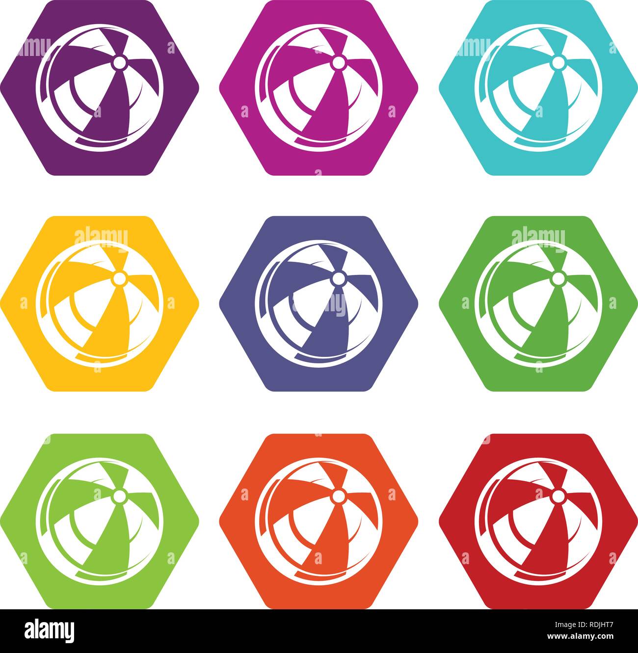 Beach ball icons set 9 vector Stock Vector Image & Art - Alamy