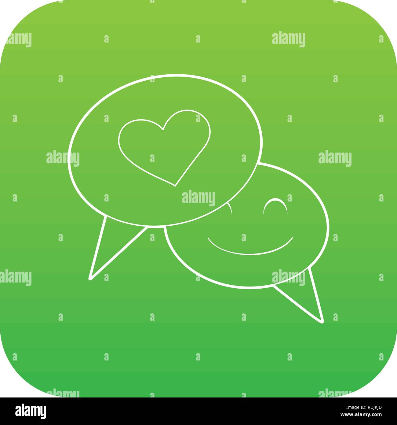Speech bubble heart icon green vector Stock Vector Image & Art - Alamy
