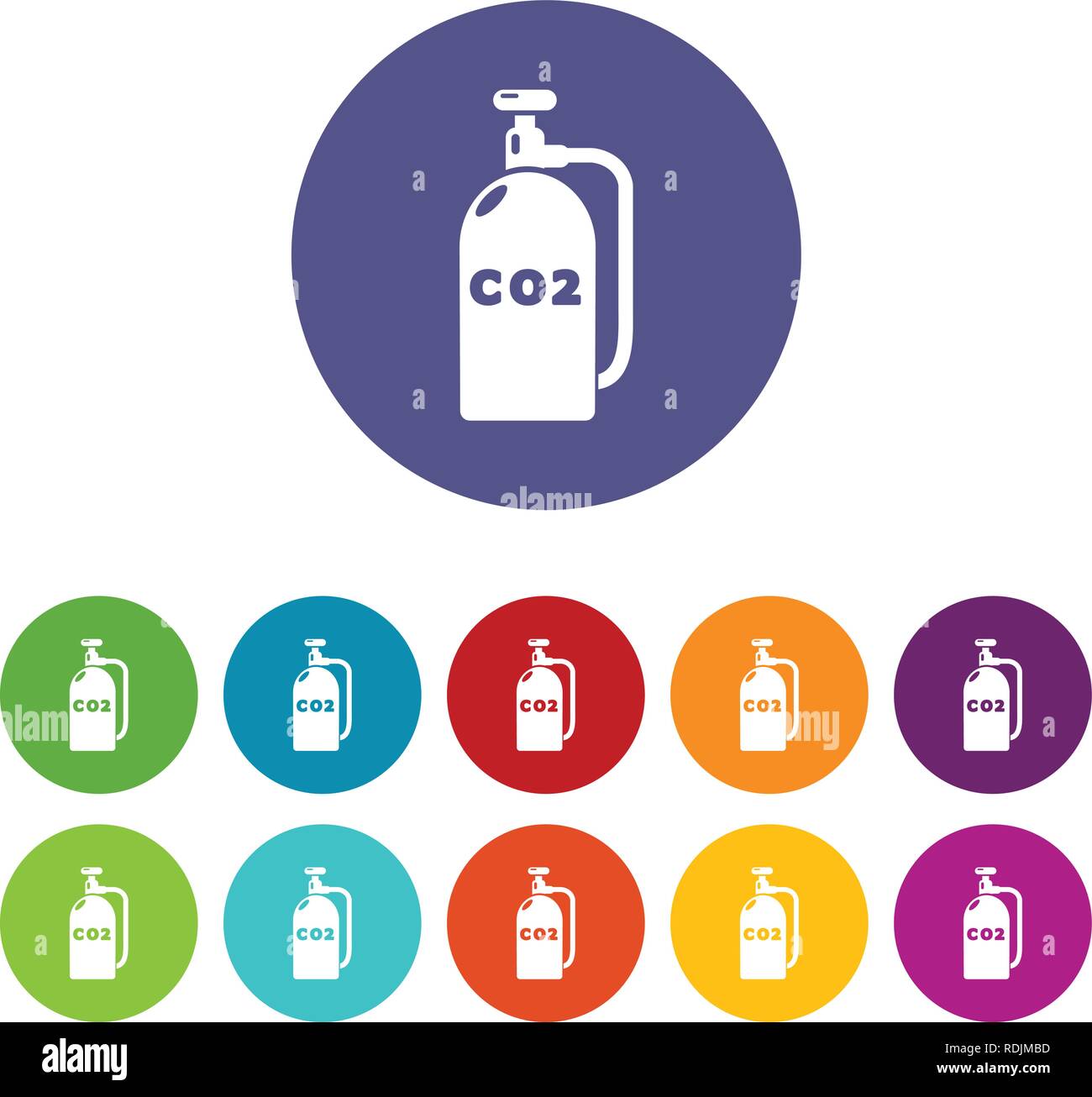 Paintball carbon dioxide icons set vector color Stock Vector