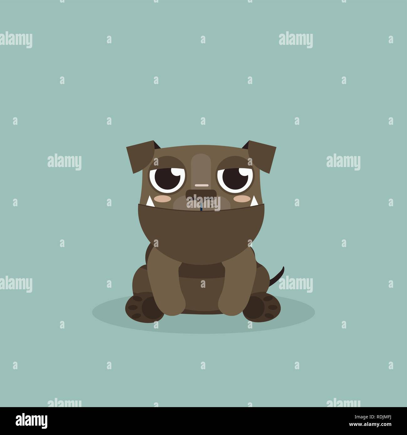 Dog American Pitbull Terrier Cartoon Vector. Stock Vector