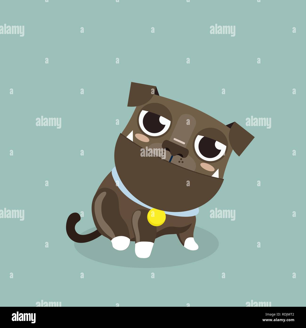 Dog American Pitbull Terrier Cartoon Vector. Stock Vector