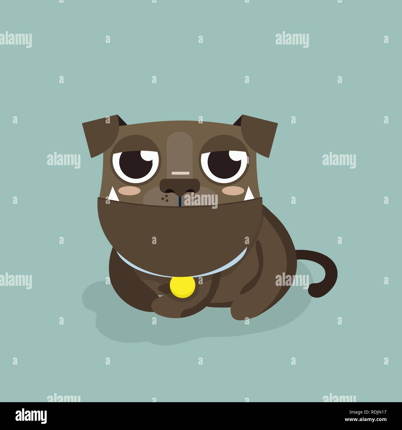 Dog American Pitbull Terrier Cartoon Vector. Stock Vector