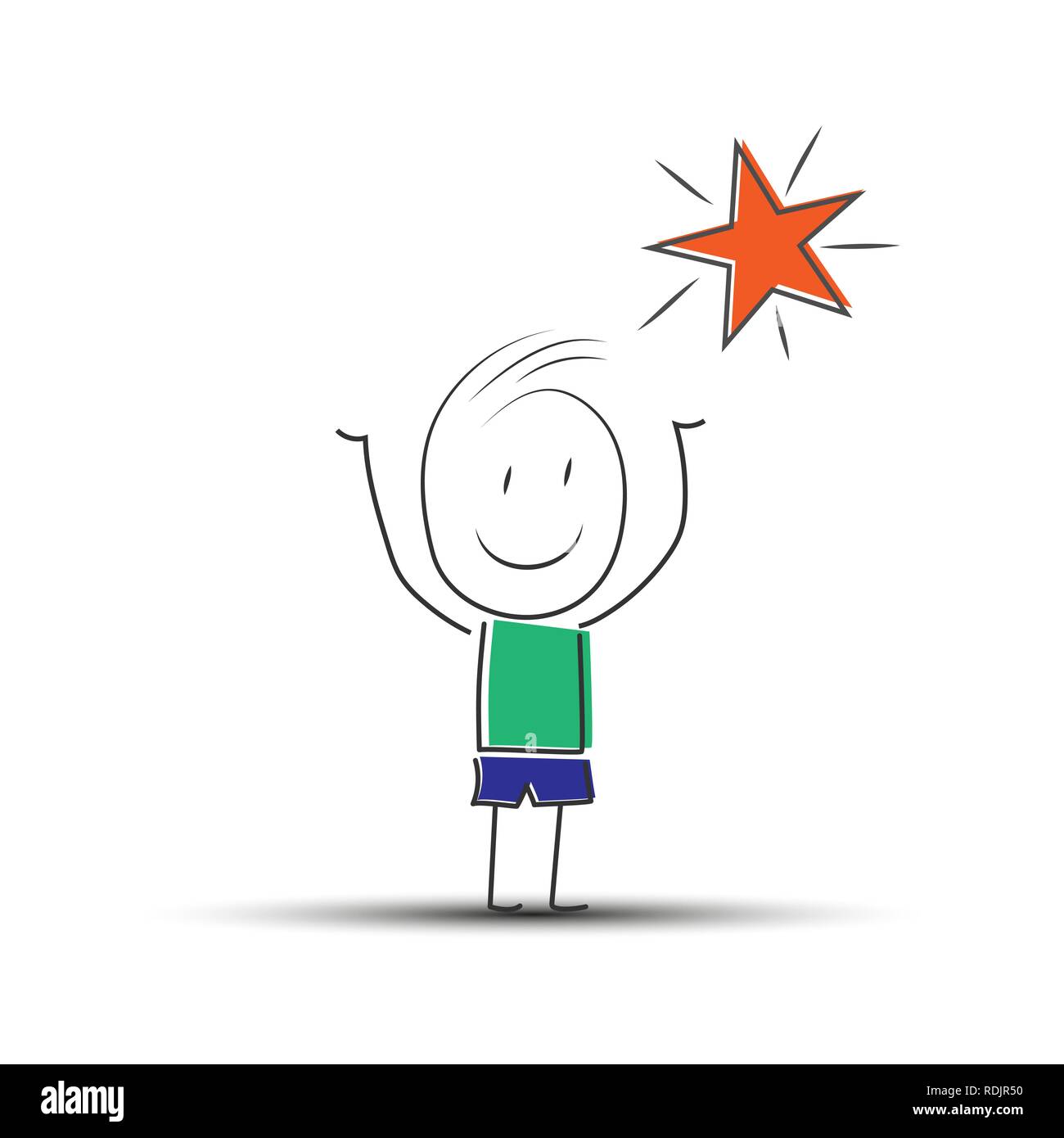 Cartoon man and shining star above his head Stock Vector Image & Art ...