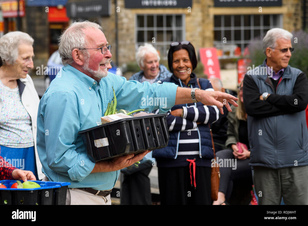 Charity auction of fresh fruit & veg produce at horticultural event