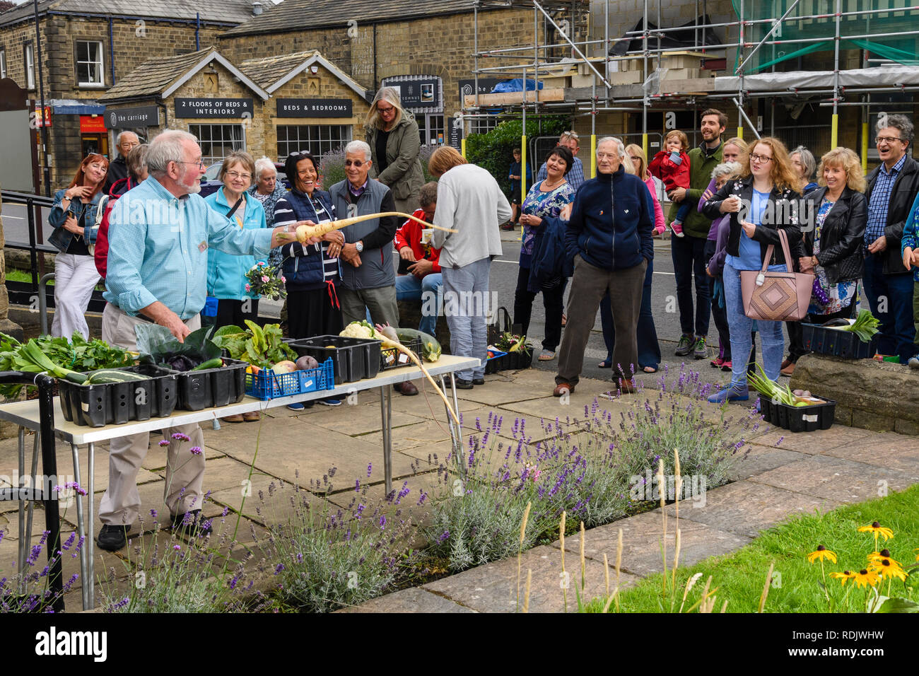 Charity auction of fresh fruit & veg produce at horticultural event
