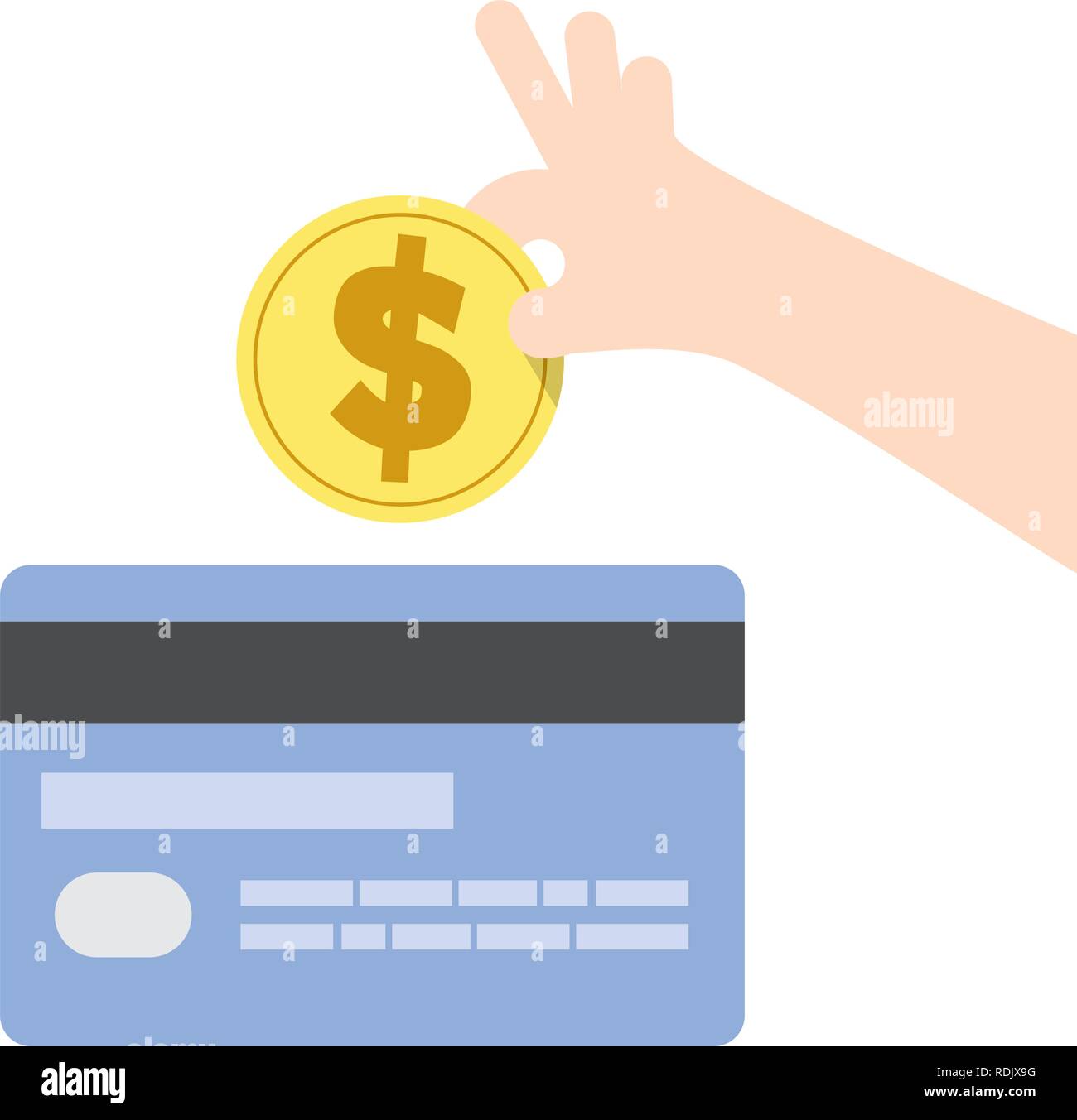 illustration vector paying off credit card debt. Finance Concept. Stock Vector