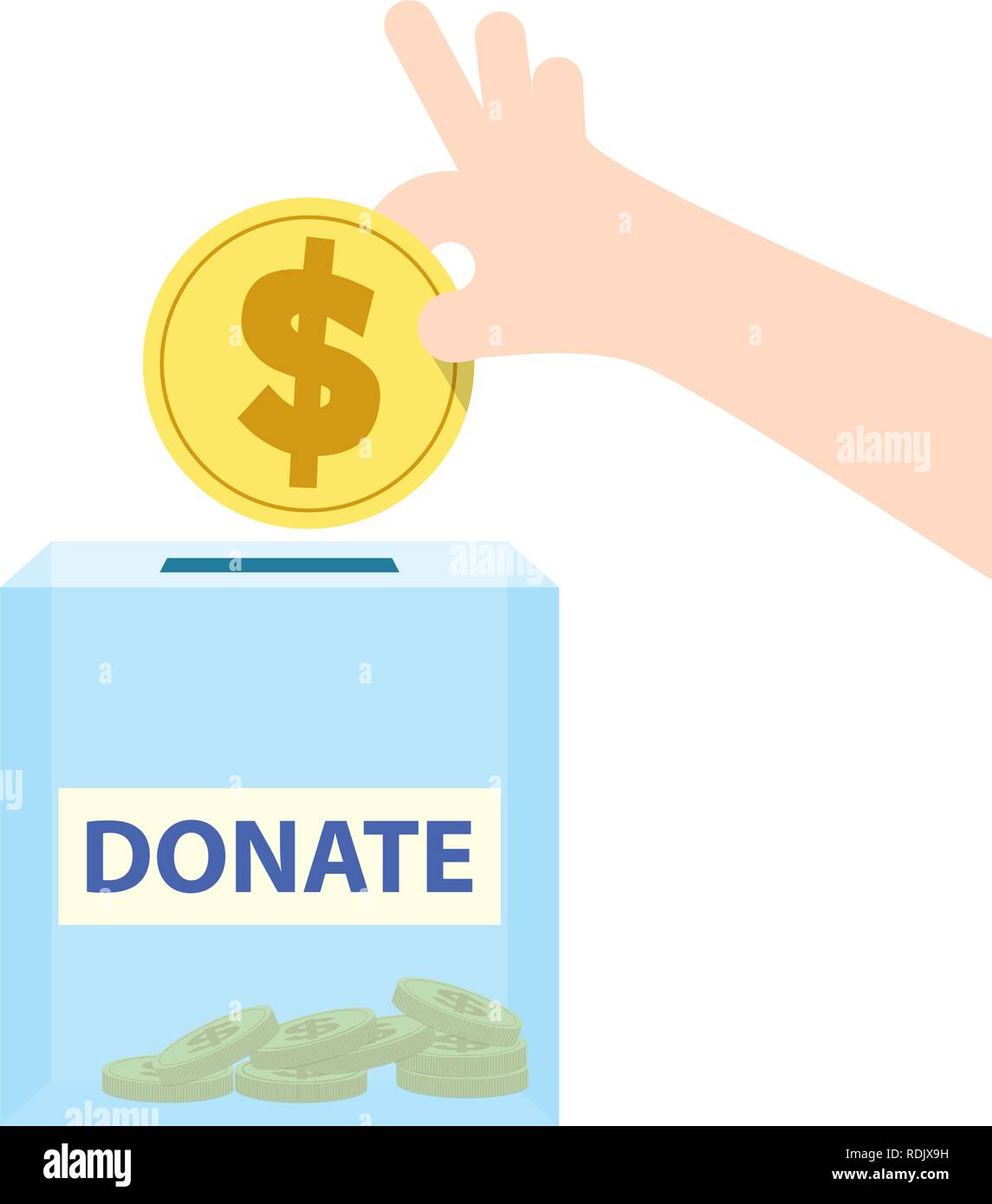 Illustration vector saving money and spending for donate. Finance Concept. Stock Vector