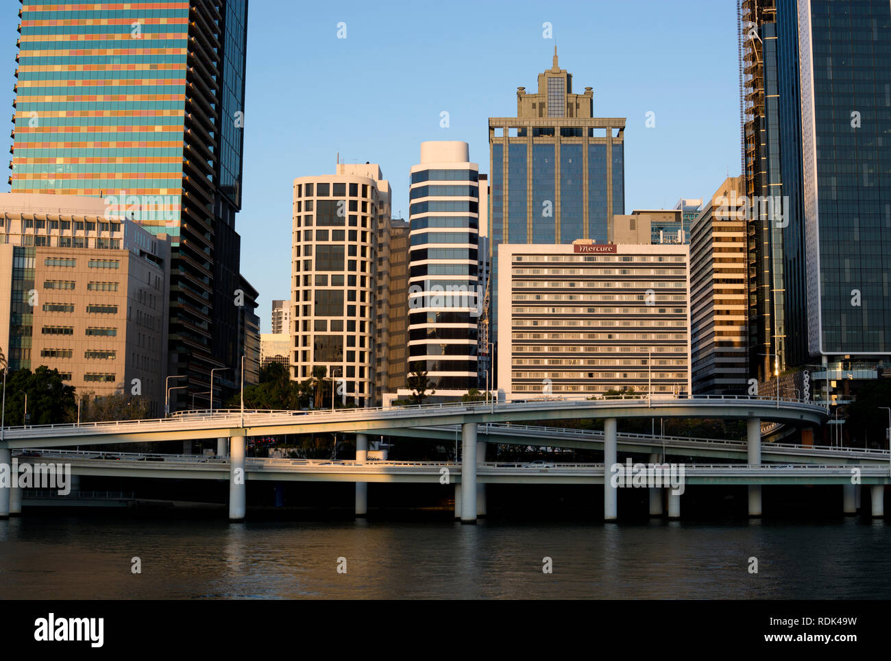 Riverside Expressway and Brisbane city centre, Queensland, Australia Stock Photo