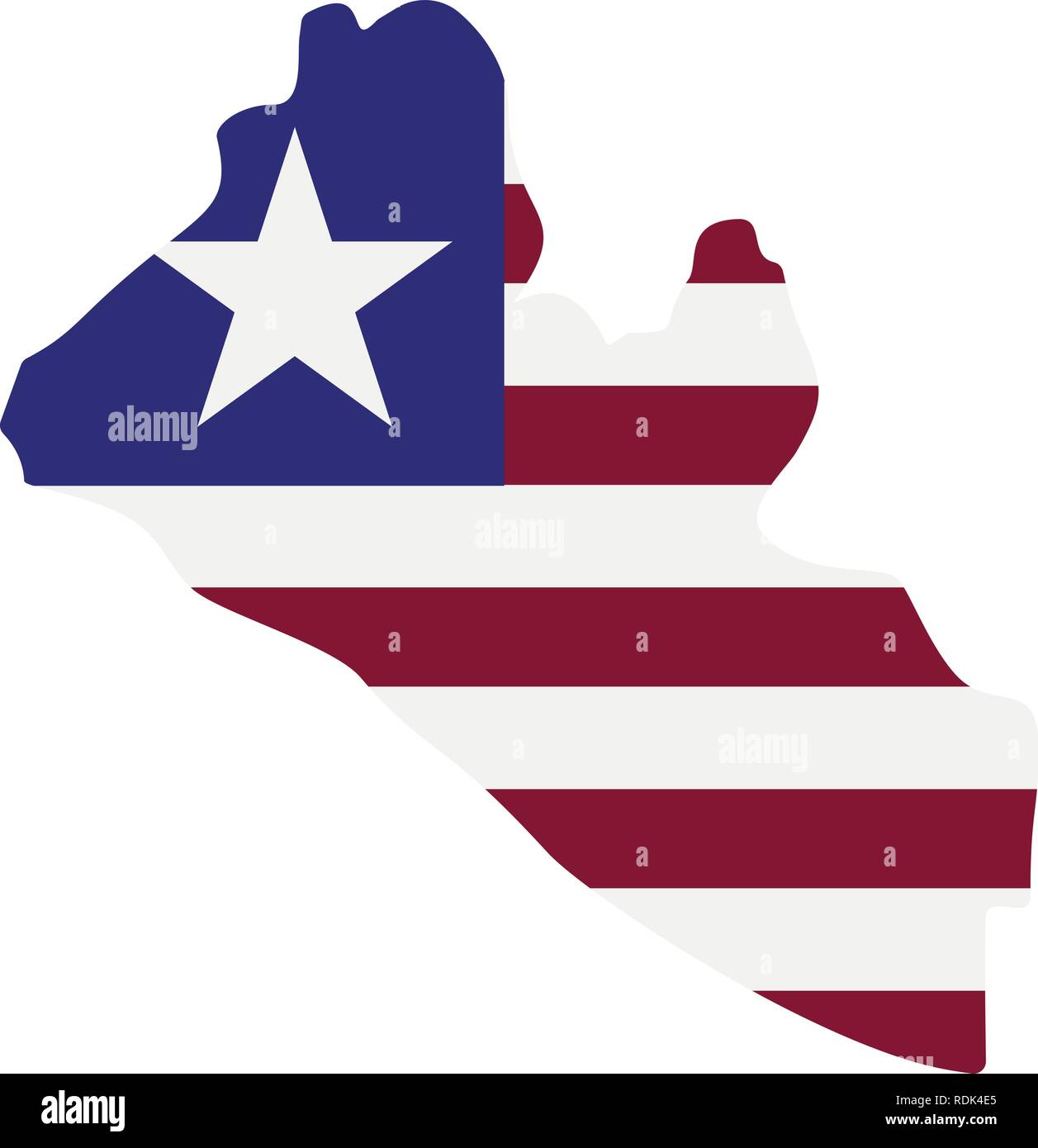 map of Liberia with flag inside. Liberia map vector illustration Stock ...