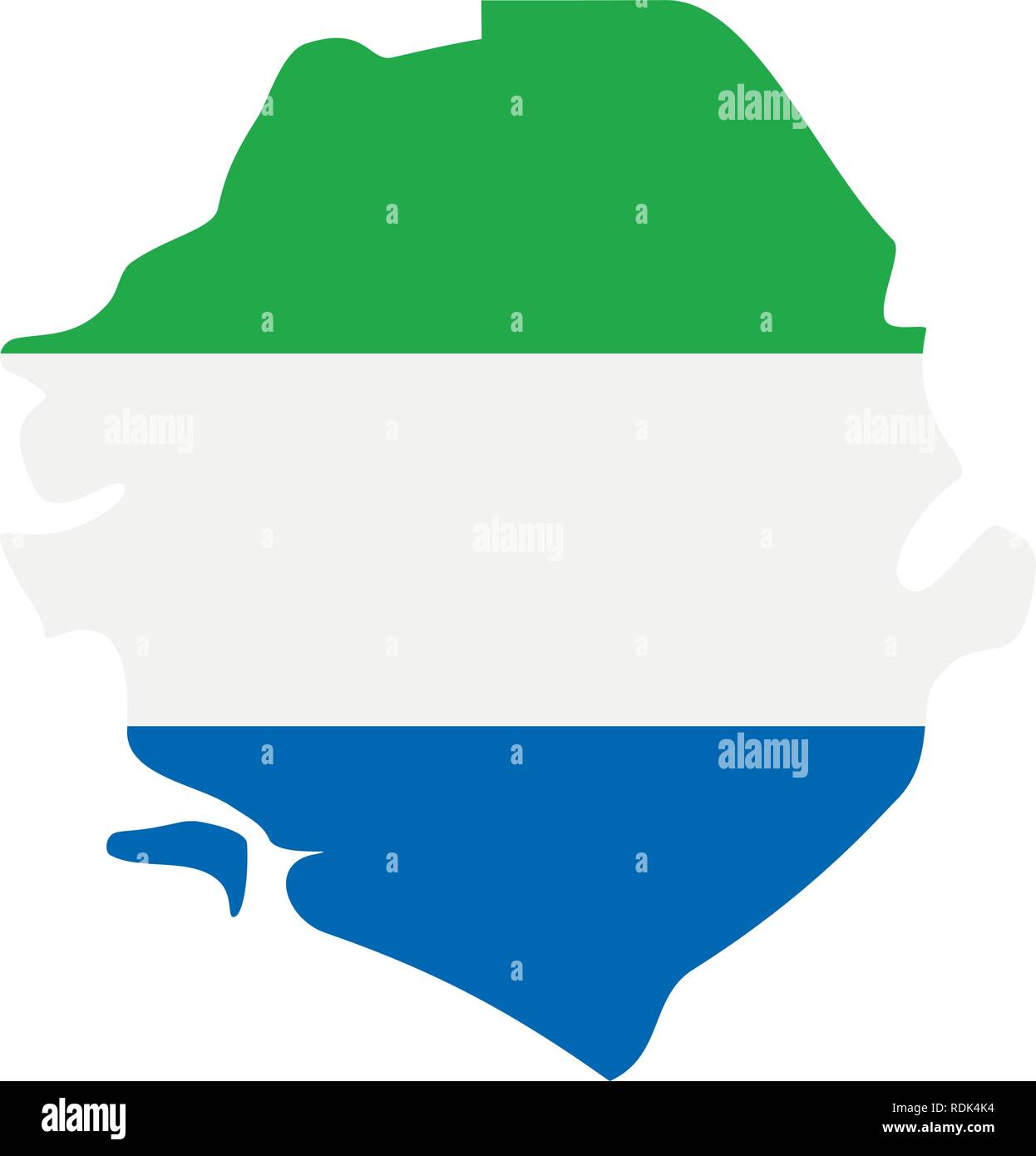 Map Of Sierra Leone With Flag Inside. Sierra Leone Map Vector 