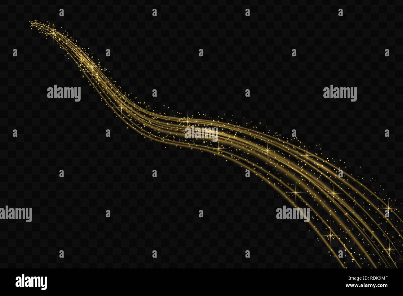 Gold glow light effect stars bursts with sparkles isolated. magic dust ...