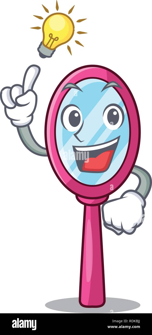 Have an idea handheld mirror at the cartoon table Stock Vector Image