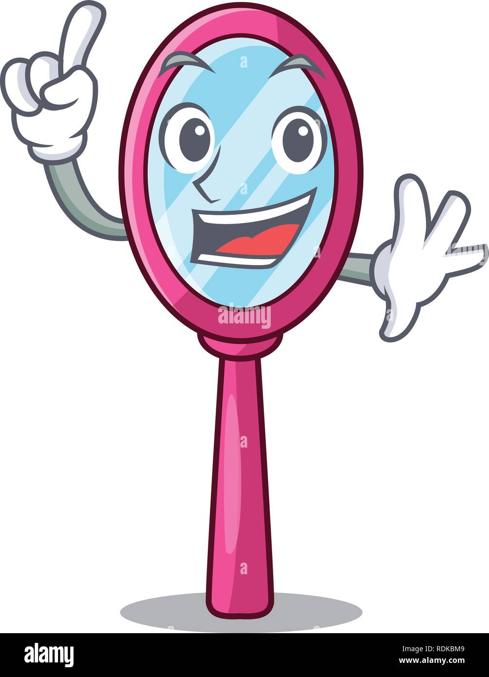 Finger handheld mirror at the cartoon table Stock Vector Image & Art