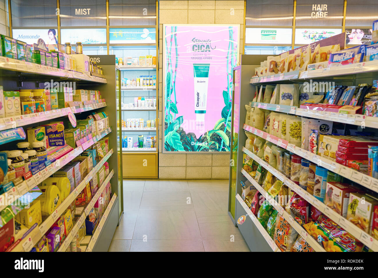 SEOUL, SOUTH KOREA CIRCA MAY, 2017 inside Olive Young store in Seoul