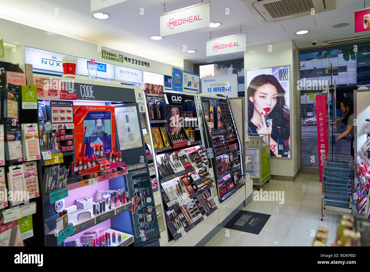 SEOUL, SOUTH KOREA CIRCA MAY, 2017 inside Olive Young store in Seoul