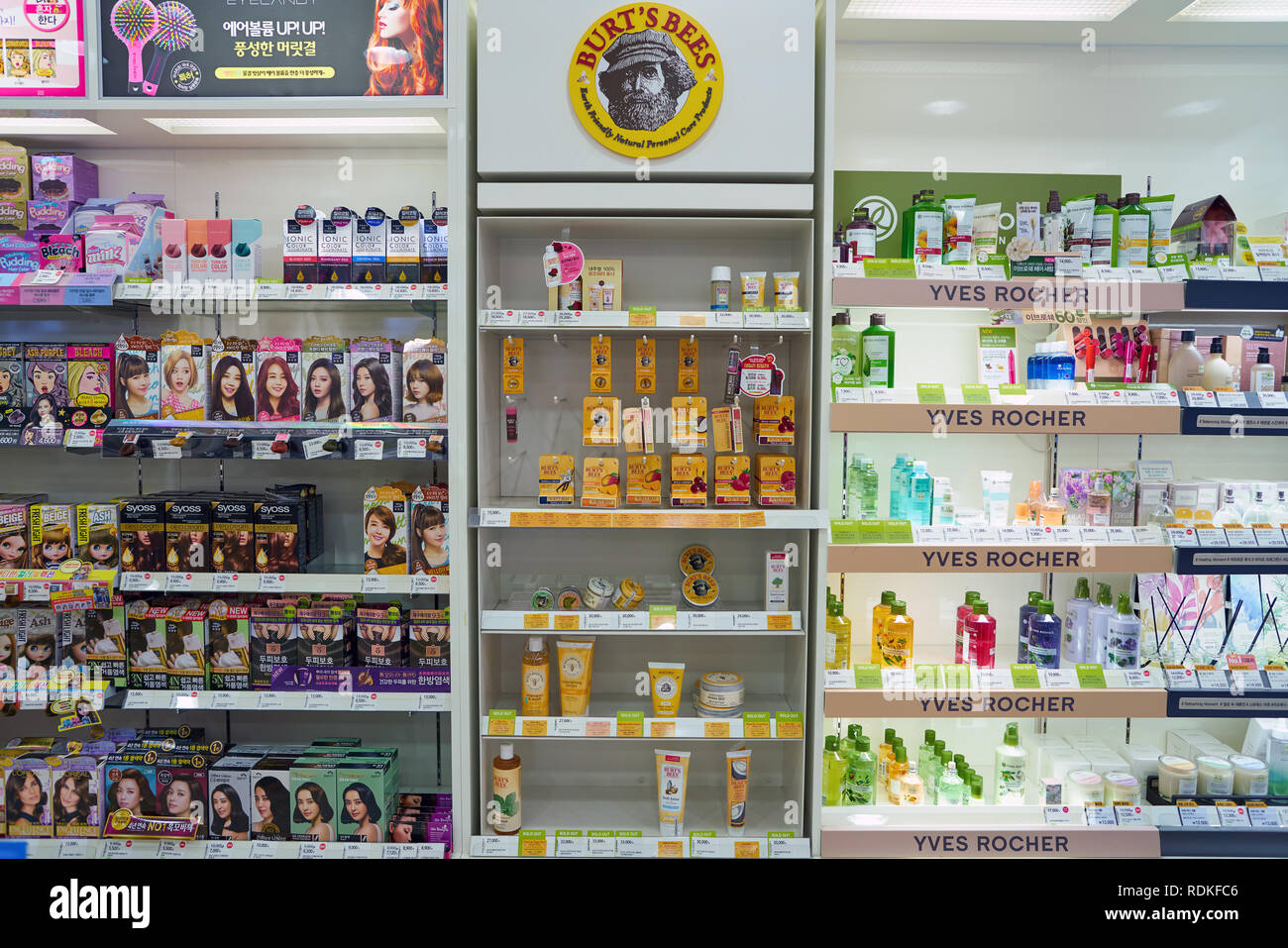 SEOUL, SOUTH KOREA CIRCA MAY, 2017 inside Olive Young store in Seoul