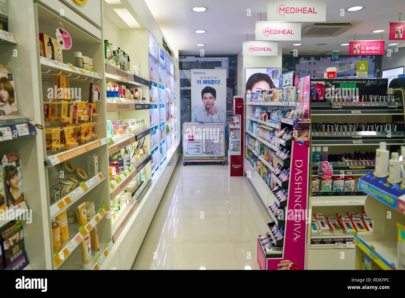 SEOUL, SOUTH KOREA CIRCA MAY, 2017 inside Olive Young store in Seoul