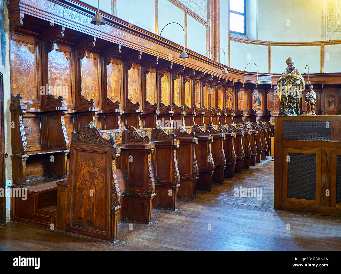 Milan, Italy - December 29, 2018. Choir of the Basilica di Santa Maria delle Grazie. Milan, Lombardy, Italy. Stock Photo