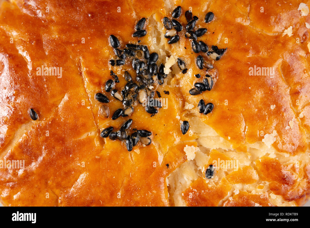 top of a sesame seed cake as background Stock Photo Alamy