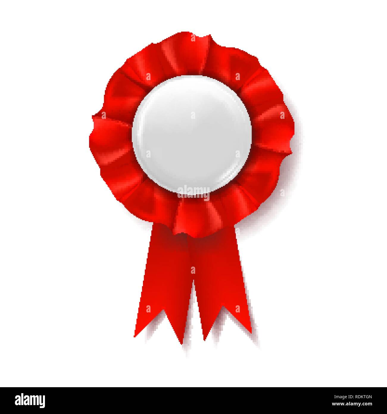 Red Award Ribbon Vector. Winner Badge. Ceremony Design. Poster, Card