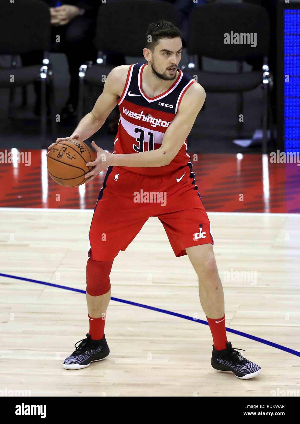 Tomas Satoransky during the NBA London Game 2019 at the O2 Arena, London Stock Photo
