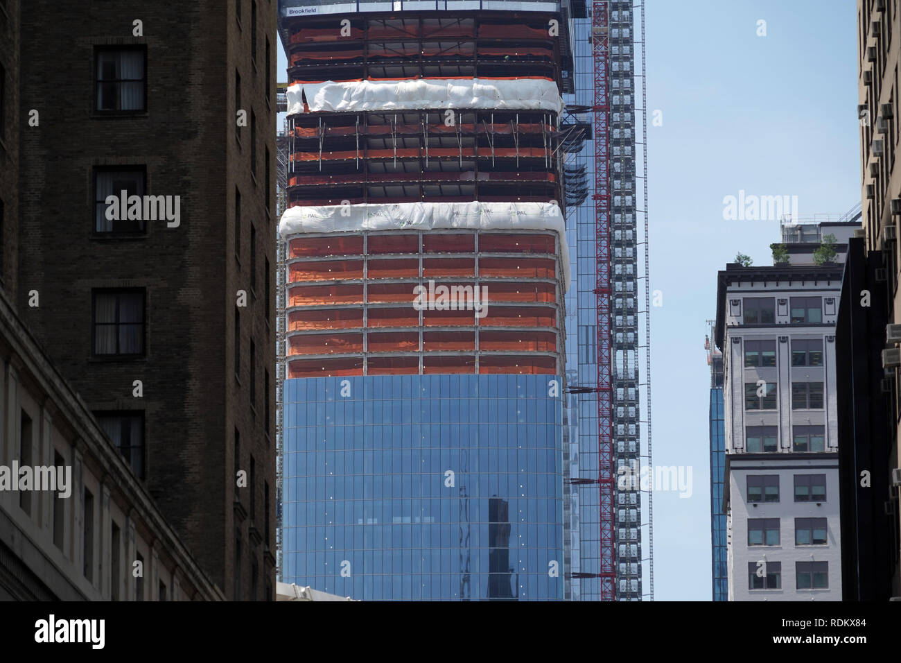 new york city manhattan skyscraper under construction detail Stock ...