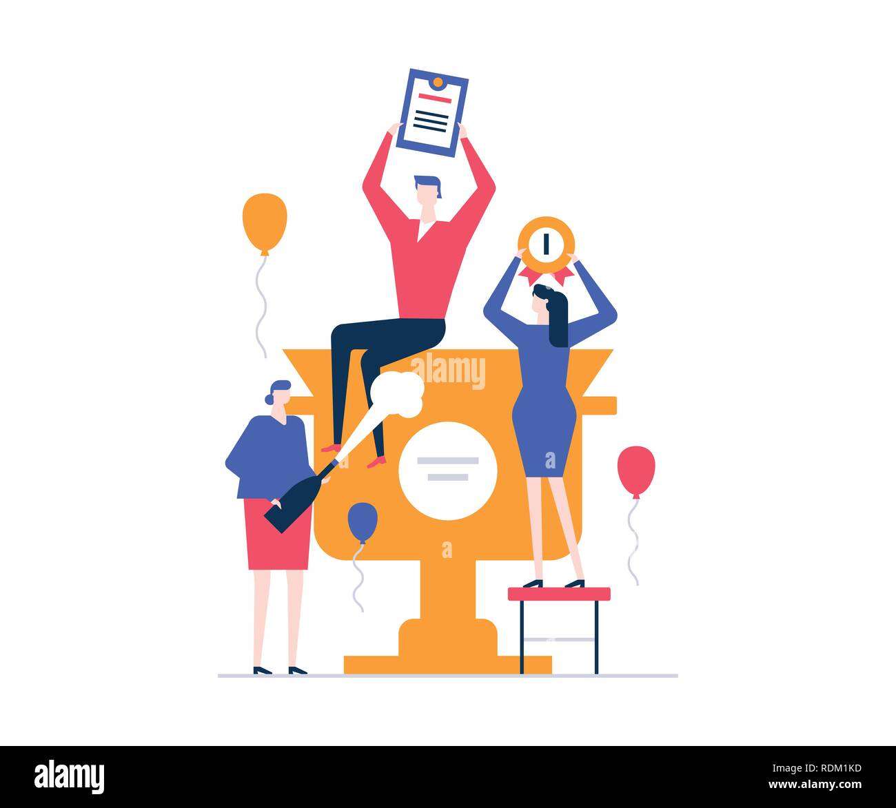 Business success - flat design style colorful illustration Stock Vector ...