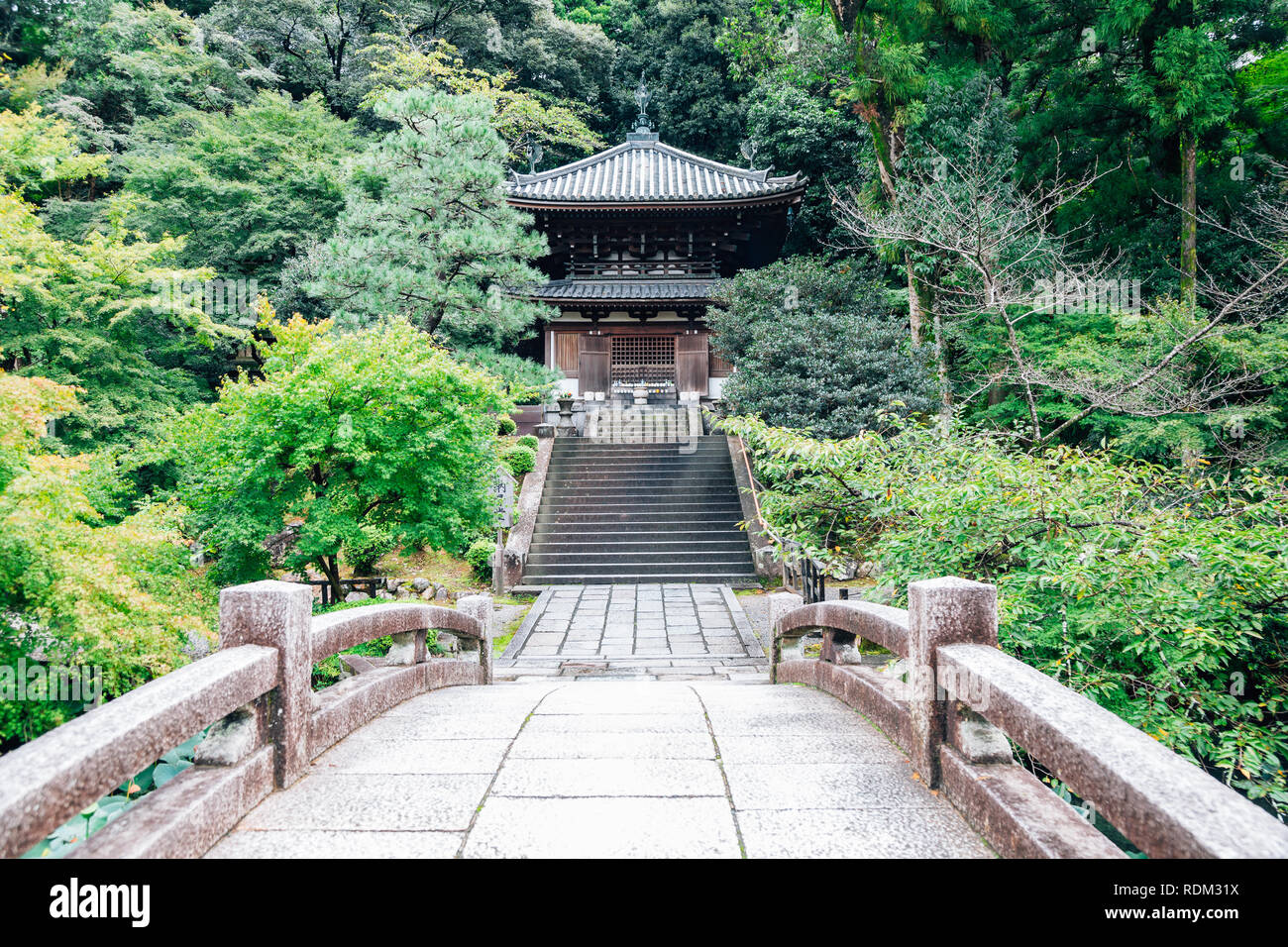 Chion-in temple and summer green garden in Kyoto, Japan Stock Photo