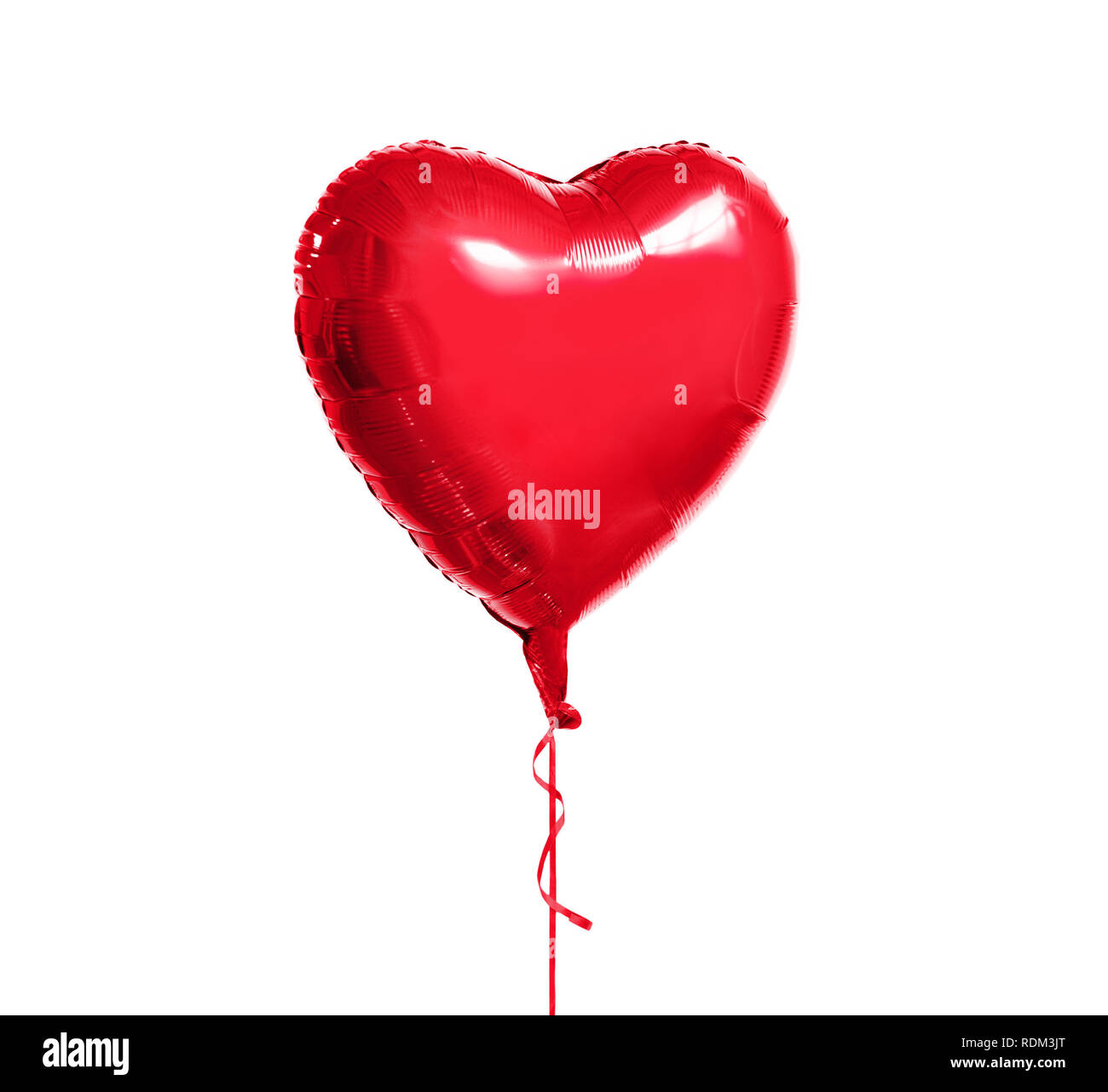 metallic red heart shaped helium balloon Stock Photo