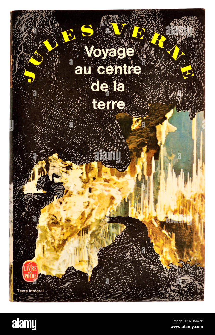 Voyage au Centre de la Terre (Jules Verne: 1864) Journey to the Centre of the Earth, French edition Stock Photo