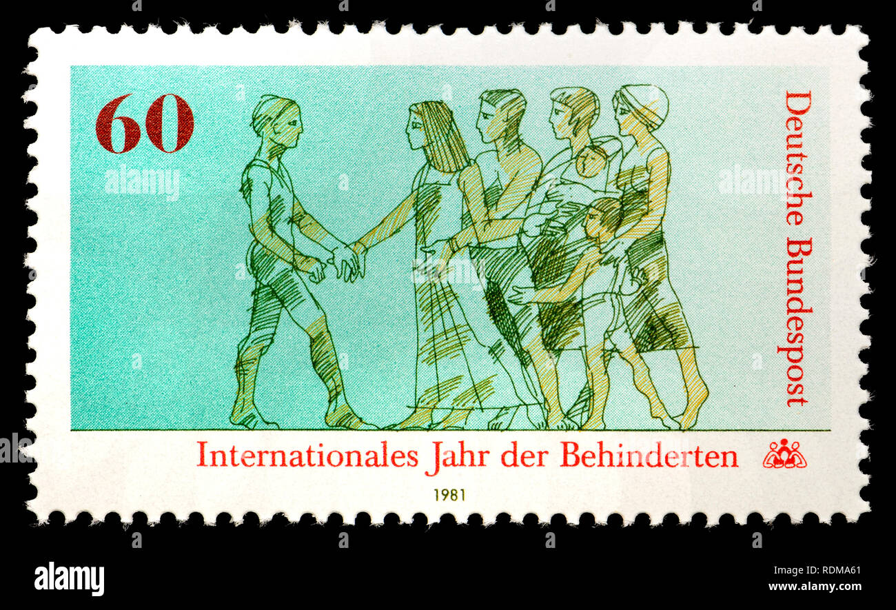 German postage stamp (1981) : International Year of the Disabled Stock Photo