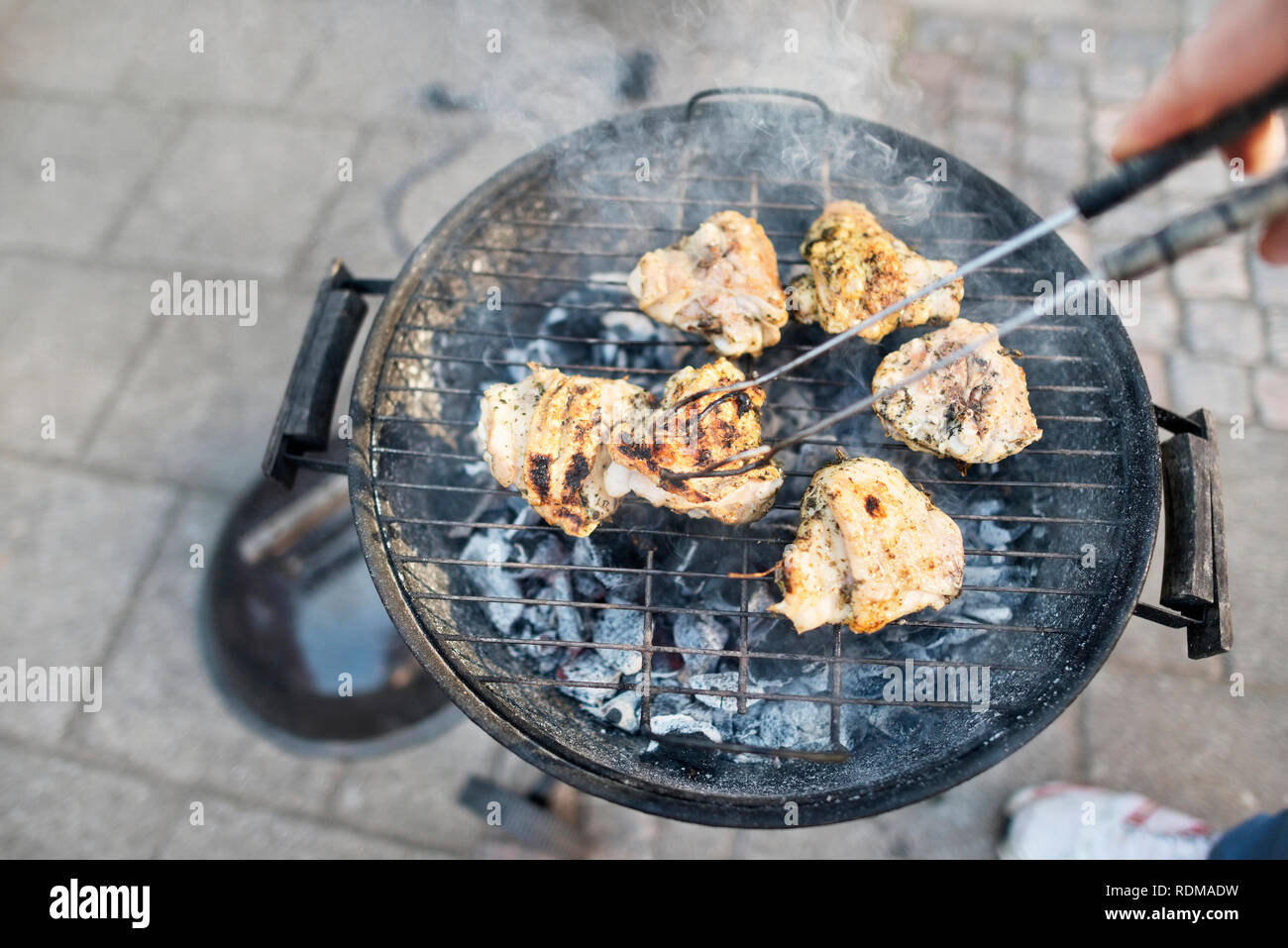 Meat on barbecue Stock Photo