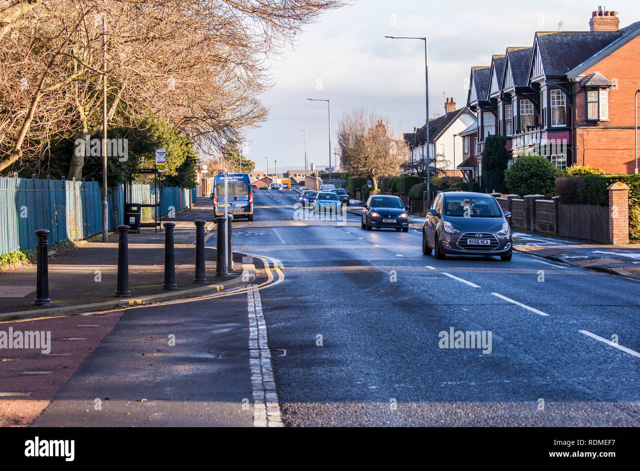 The A1027 Hartburn Lane road in Stockton on Tees, England, UK Stock Photo