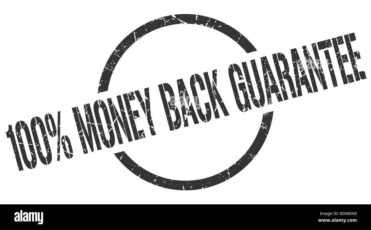 100 money back guarantee black round stamp Stock Vector Image & Art