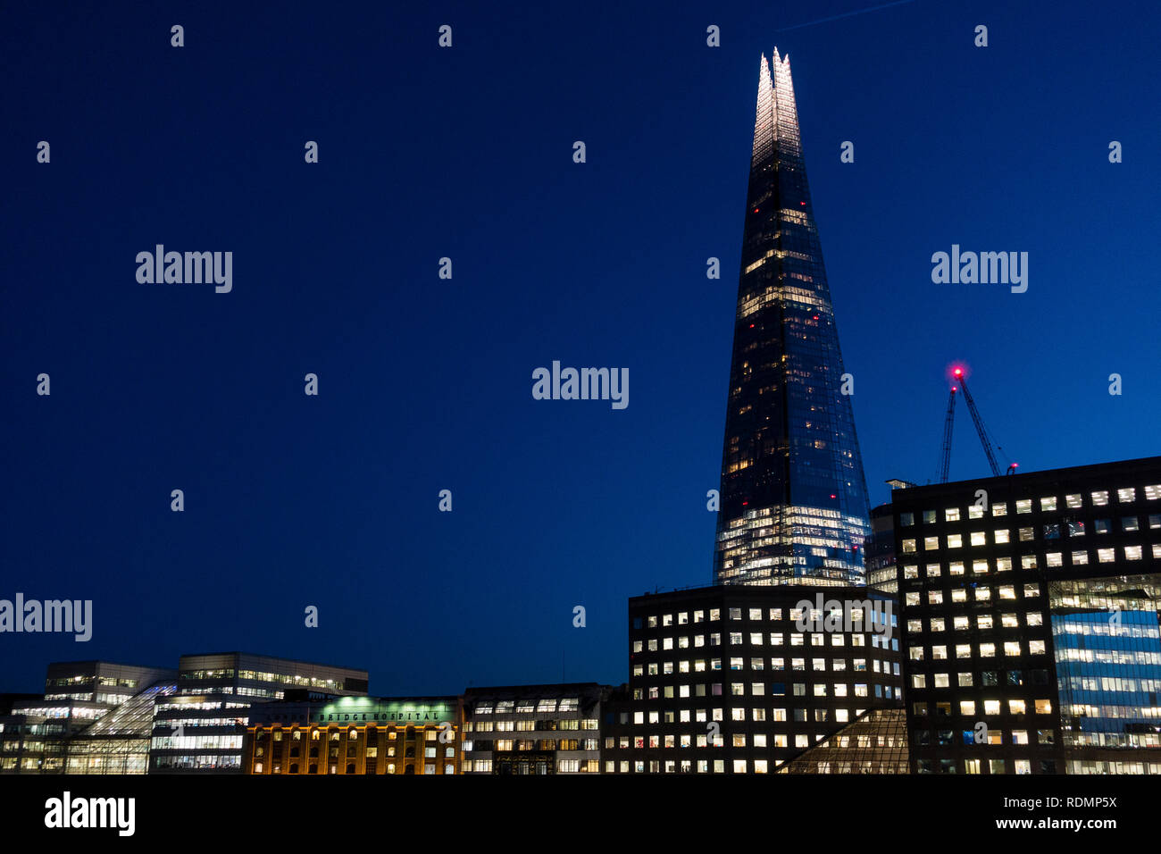 View of the Shard at night Stock Photo