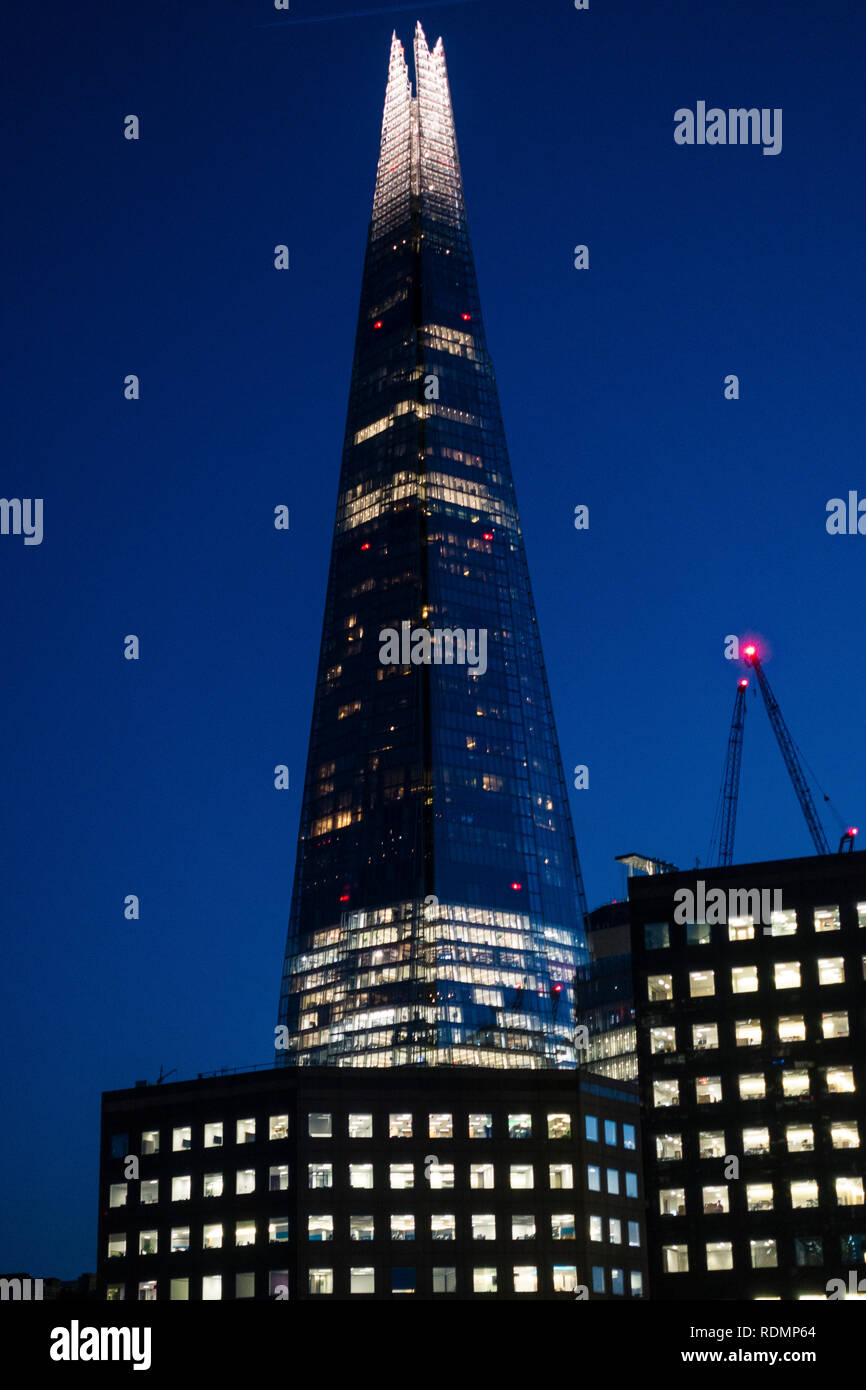 View of the Shard at night Stock Photo