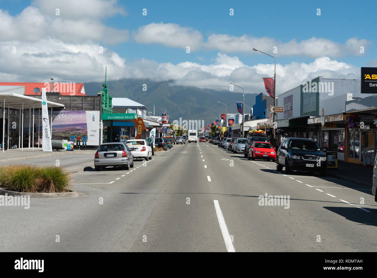 Westport high street, South Island, New Zealand Stock Photo Alamy