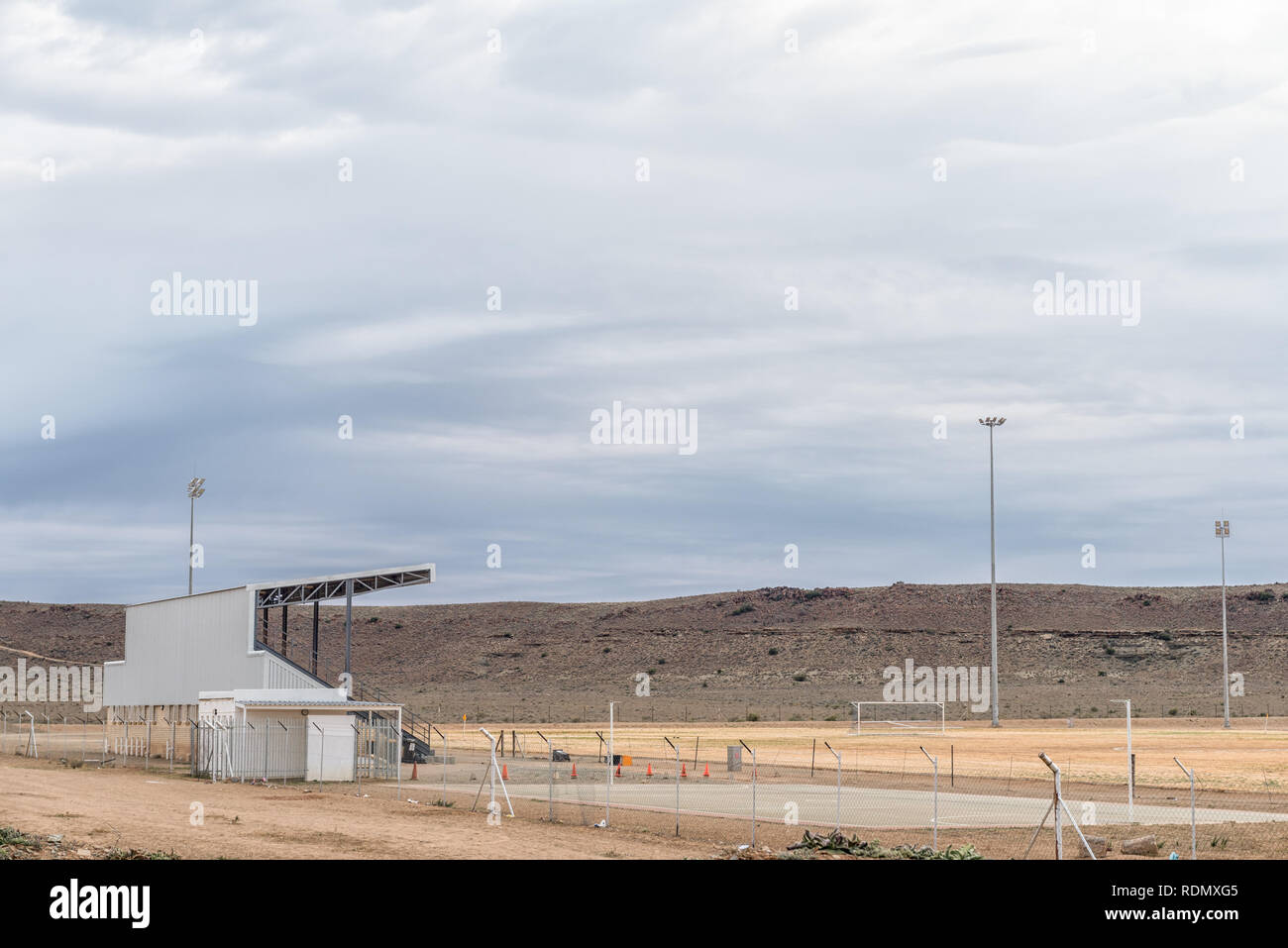 CARNAVON, SOUTH AFRICA, SEPTEMBER 1, 2018: A sport stadium in Carnavon ...