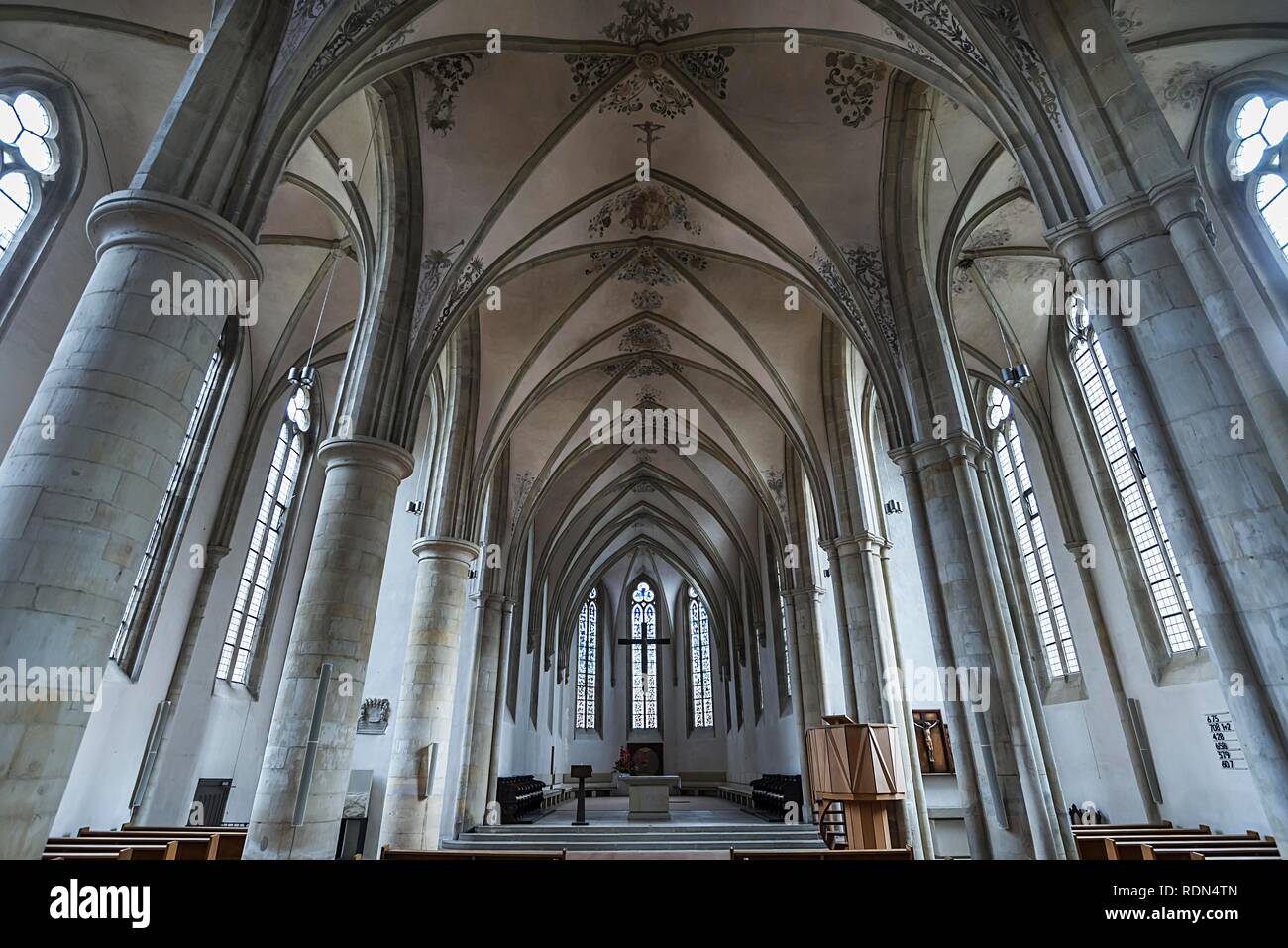 Interior of the Apostle Church, Gothic Hall Church, Münster, North Rhine-Westphalia, Germany Stock Photo