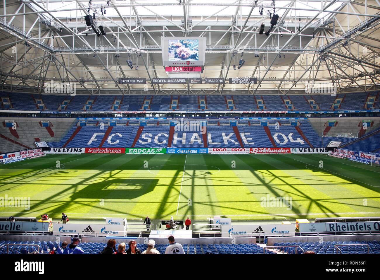 Veltins Arena, formerly Arena AufSchalke, home stadium of FC Schalke 04, Gelsenkirchen, North Rhine-Westphalia Stock Photo