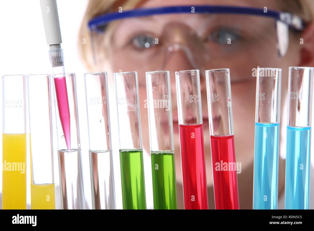 Chemistry laboratory, lab technician at work Stock Photo Alamy