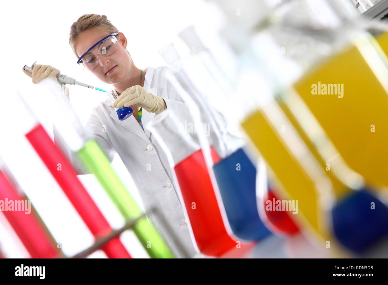 Chemistry laboratory, lab technician at work Stock Photo Alamy