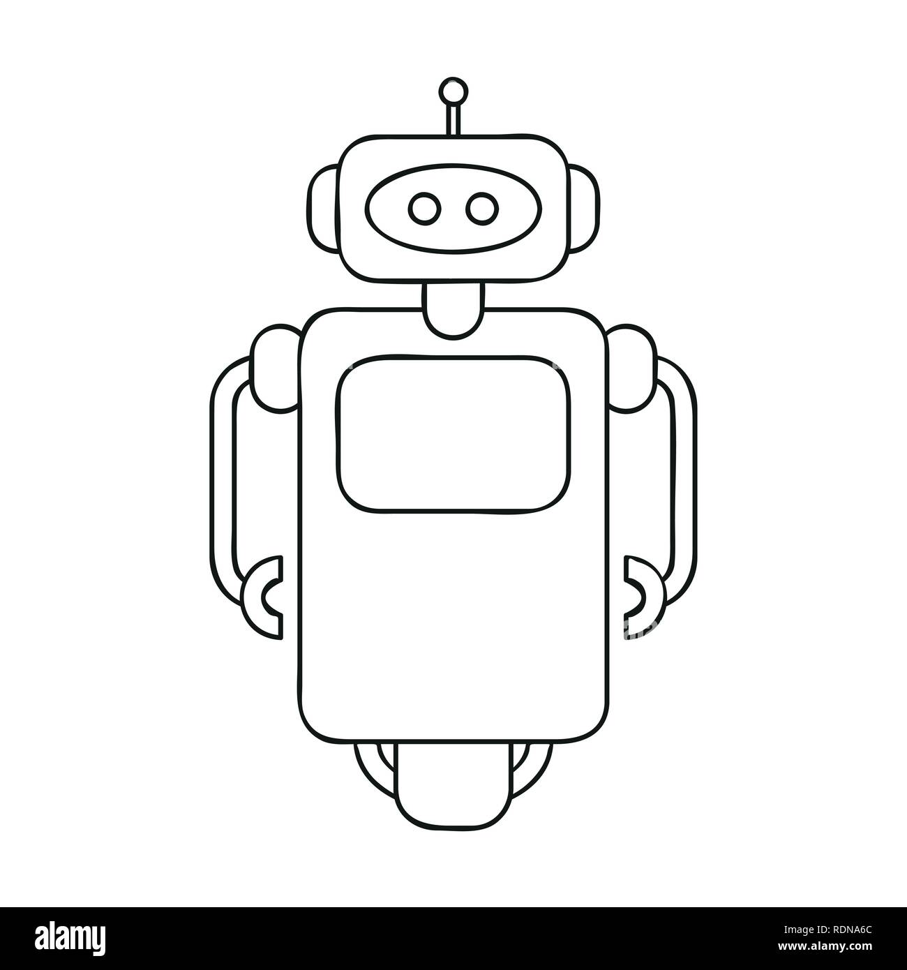 værtinde Vejfremstillingsproces Ændringer fra cute robot outline drawing for coloring book vector illustration EPS10  Stock Vector Image & Art - Alamy