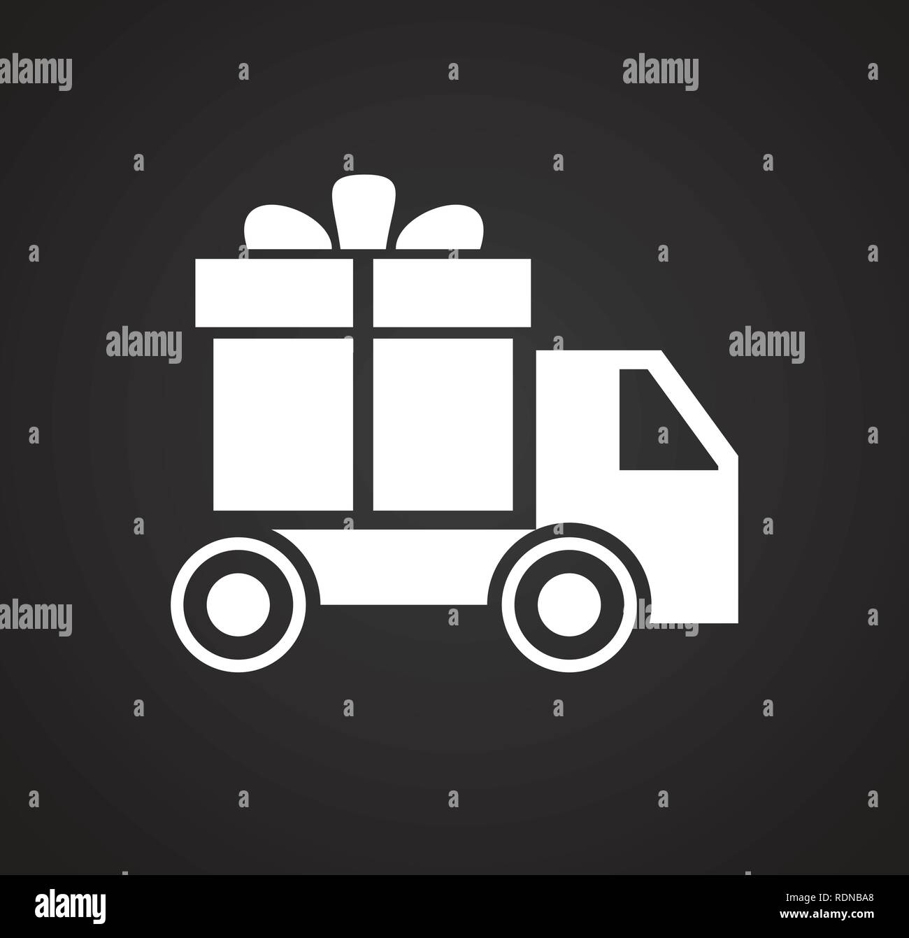 Online shopping delivery box icon on white background for graphic and ...