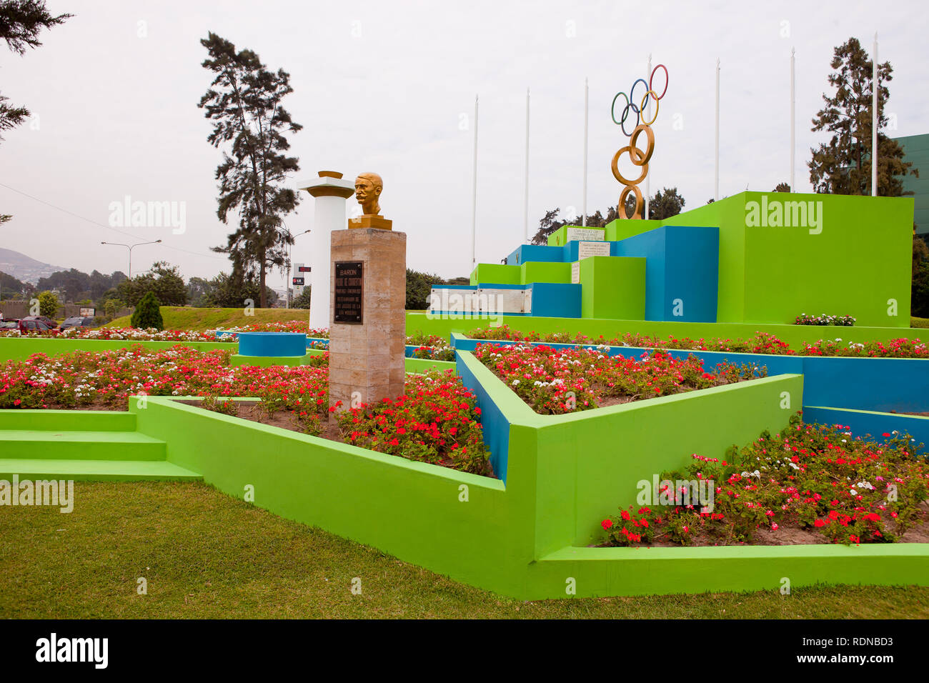 Baron Pier de Coubertin statue in Lima ,Peru Stock Photo Alamy