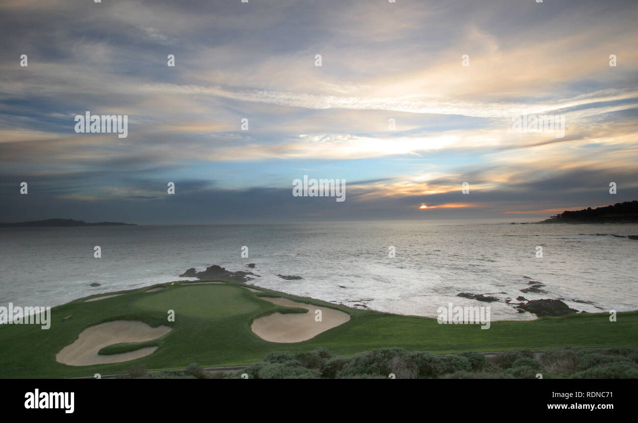pebble beach golf course california Stock Photo Alamy
