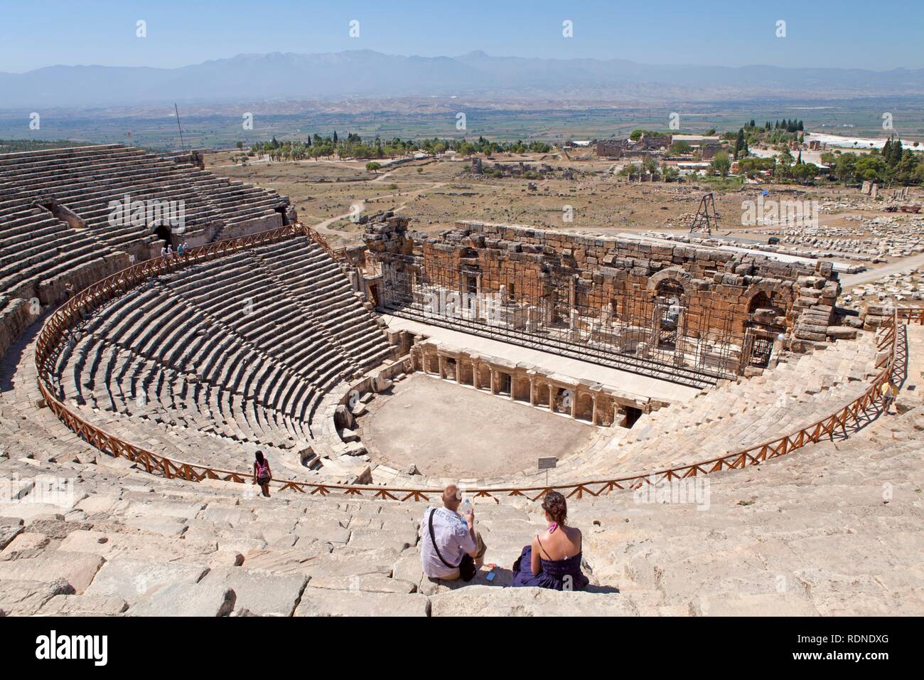 Amphitheatre, Hierapolis in Denizli, UNESCO World Heritage Site, Turkish Aegean, Turkey, Asia Stock Photo